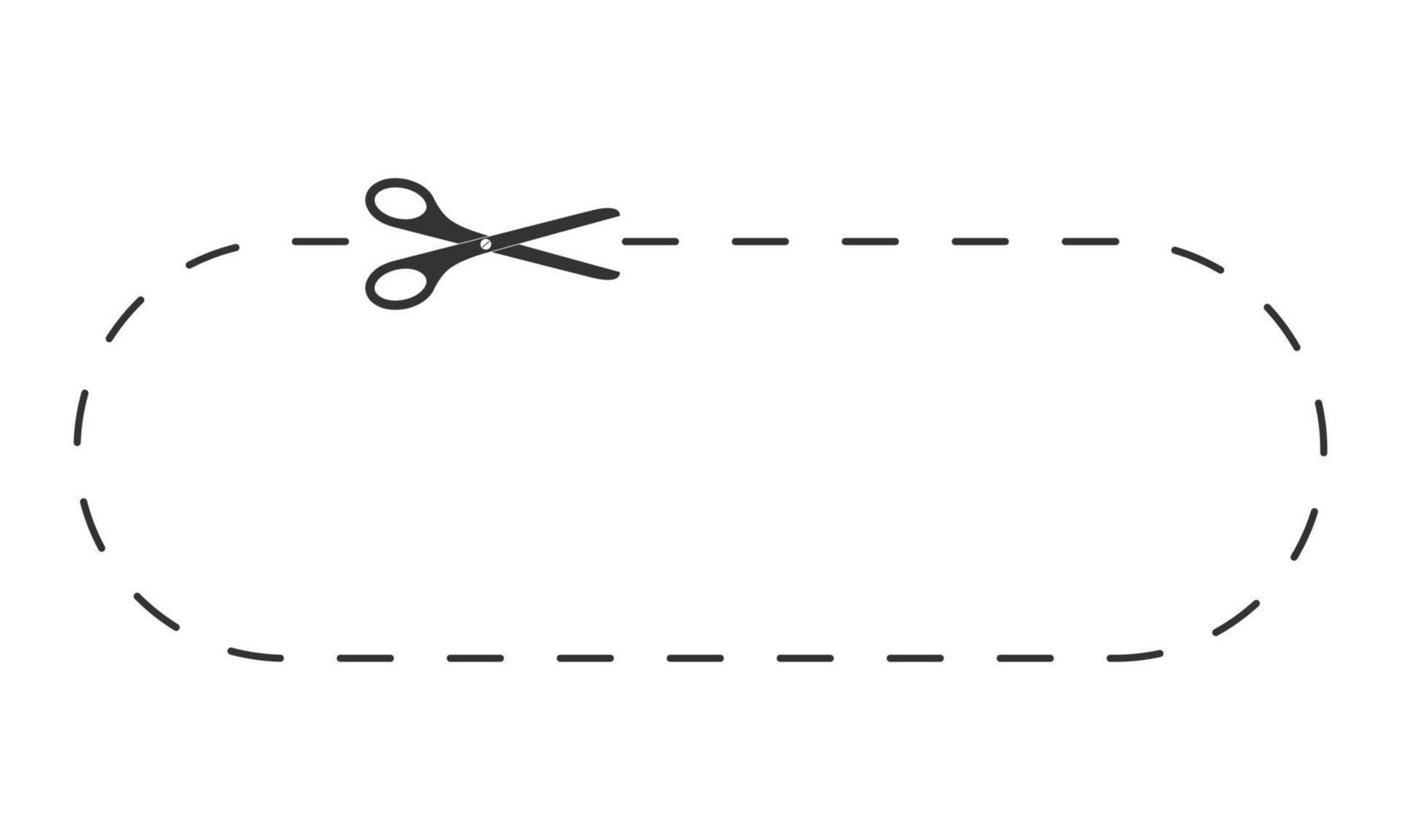 tesouras ícone corte retângulo forma com pontilhado linha. cortar aqui modelo para papel desconto cupom, comprovante, promo código vetor