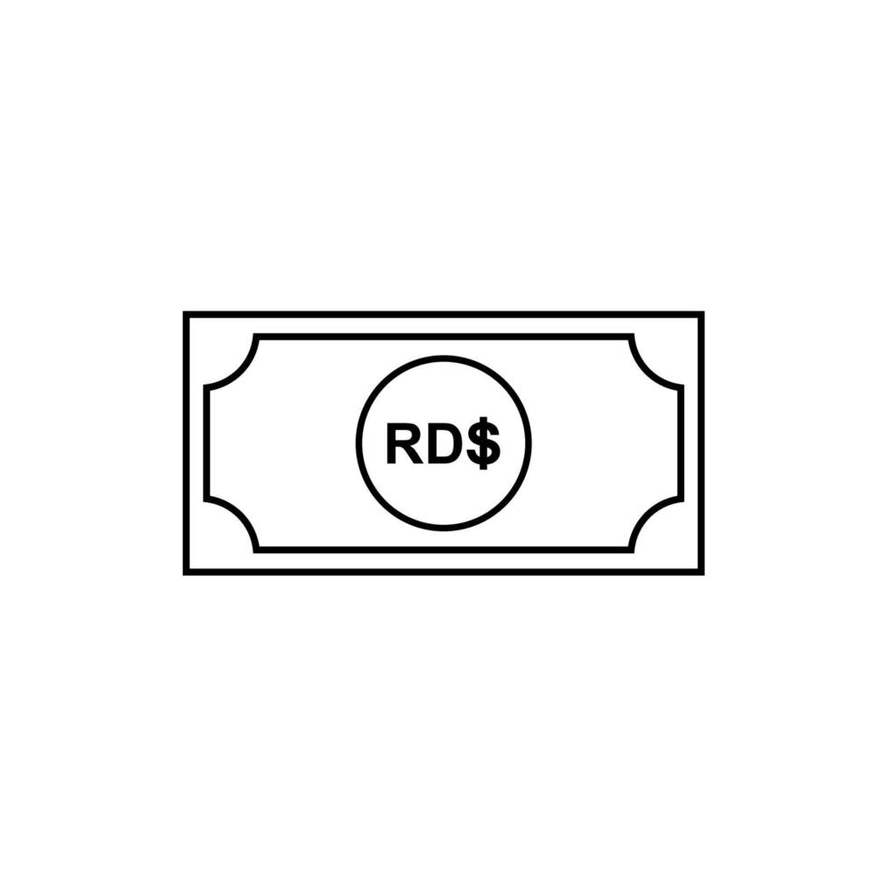 dominicano república moeda símbolo, dominicano peso ícone, dop placa. vetor ilustração