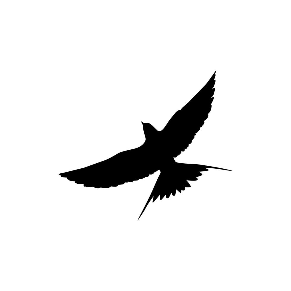 silhueta de pássaro de andorinha voadora para logotipo, pictograma, site. ilustração de arte ou elemento de design gráfico. ilustração vetorial vetor