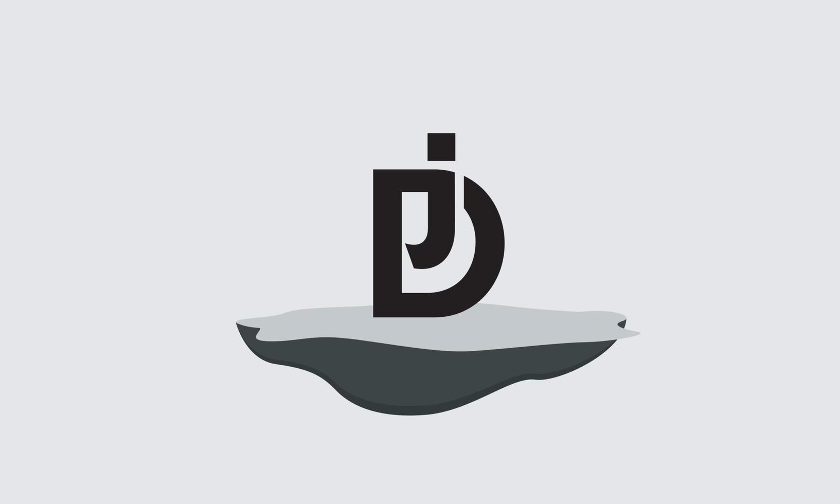letras do alfabeto iniciais monograma logotipo dj, jd, d e j vetor