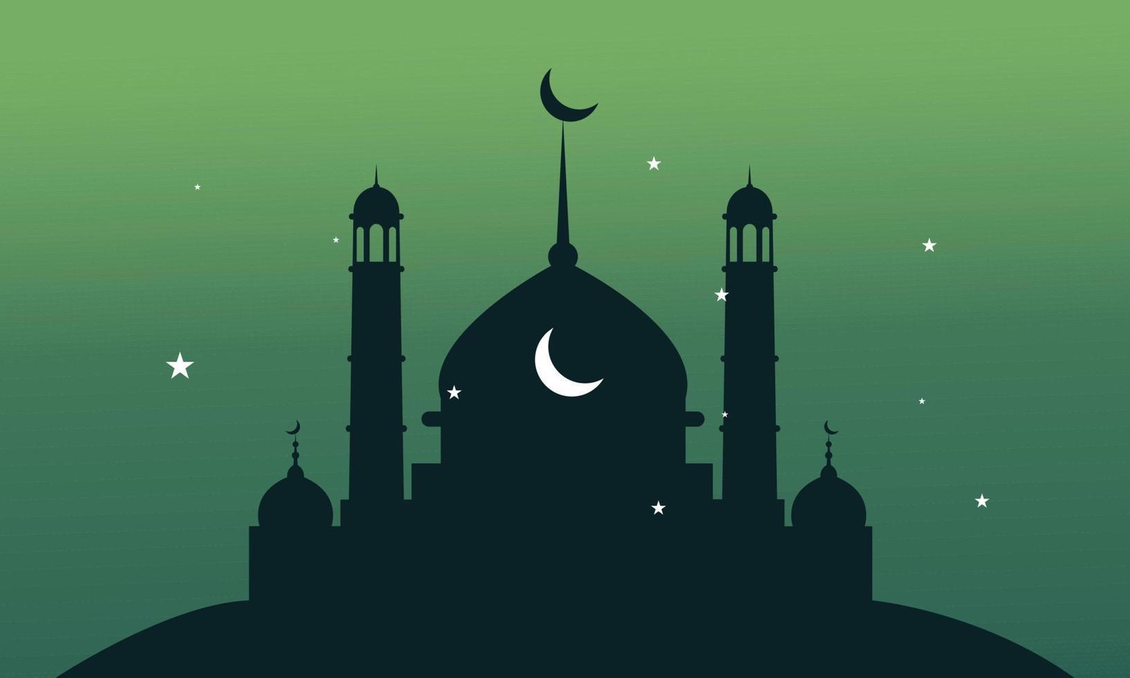 Ramadã kareem eid-al fitr poster modelo com enfeite carta e mesquita vetor fundo Projeto criativo crianças