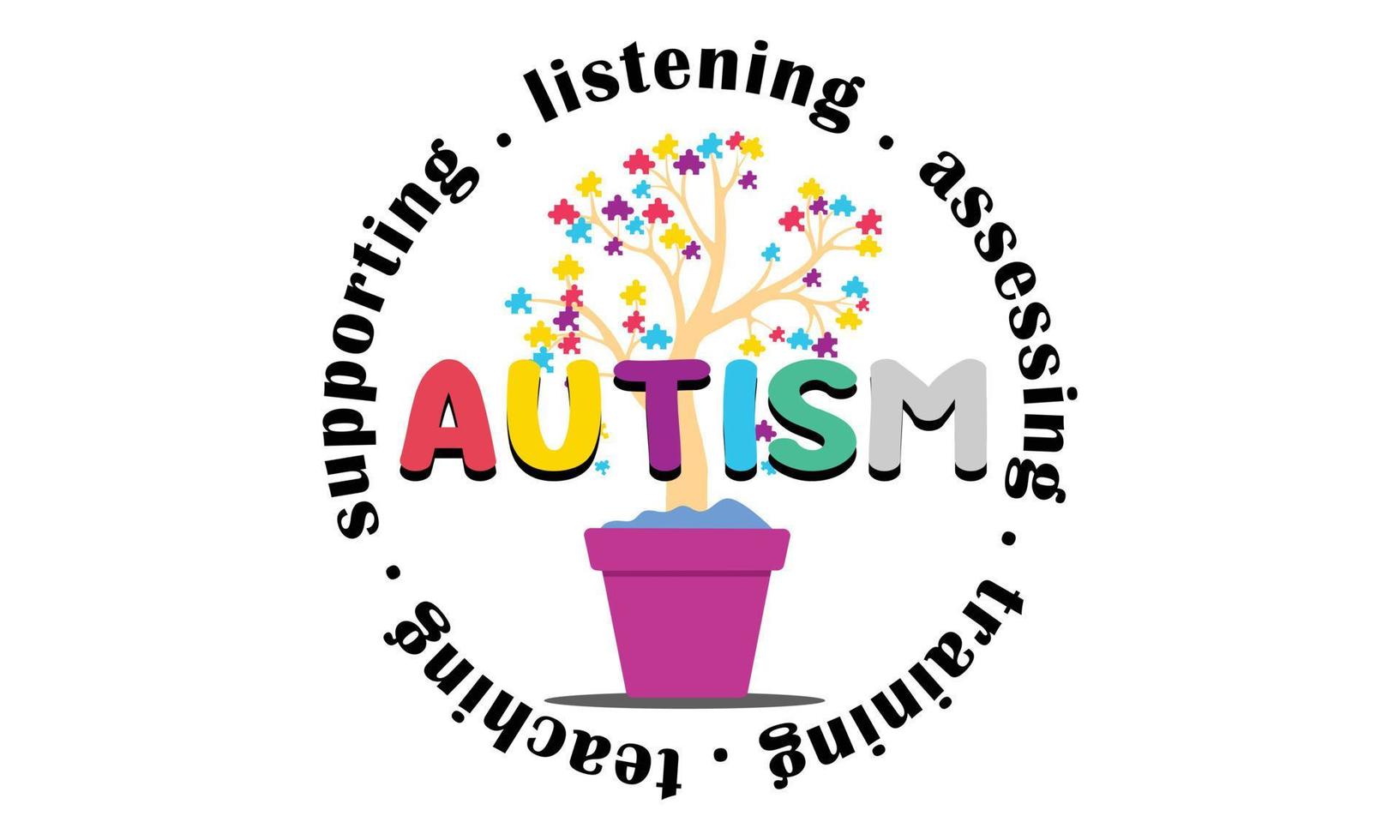 feliz autismo consciência dia camiseta Projeto vetor