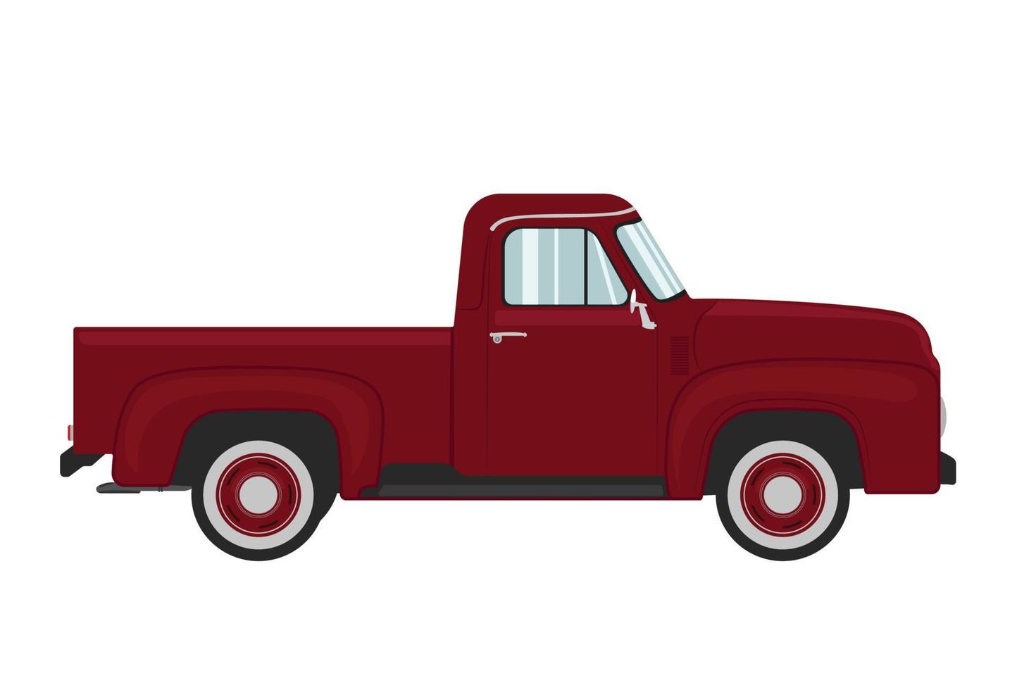 velho pegar caminhão ilustração, Utilitário carro transportadora veículo plano Projeto vetor