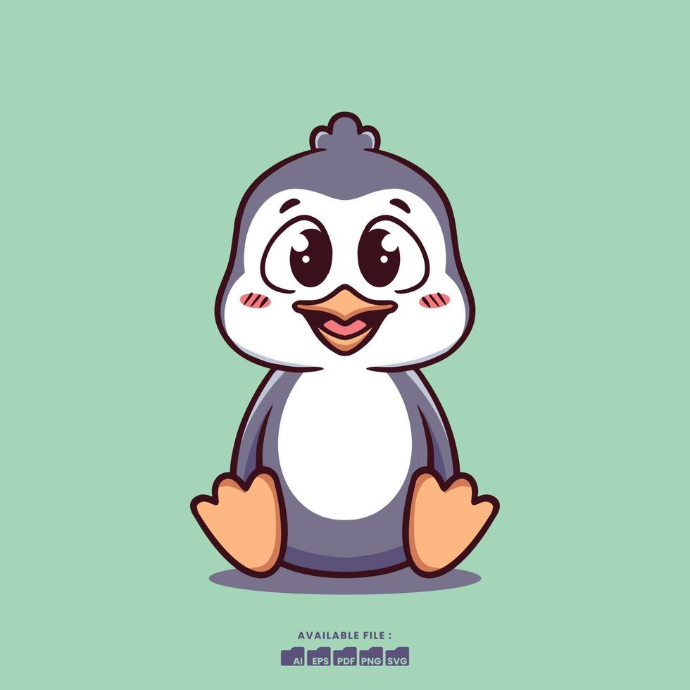 fofa pinguin desenho animado para crianças vetor