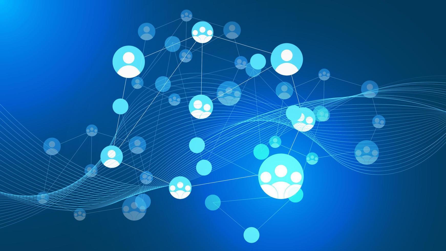 global social rede. Internet e tecnologia. azul futurista fundo com ondulado linhas. vetor ilustração. eps 10.