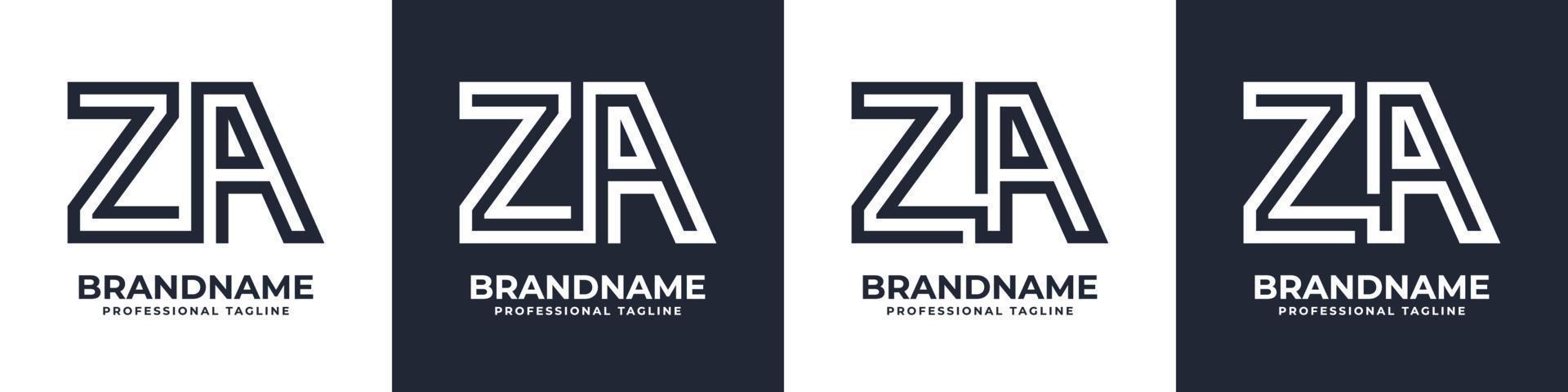 carta za ou az global tecnologia monograma logotipo, adequado para qualquer o negócio com za ou az iniciais. vetor