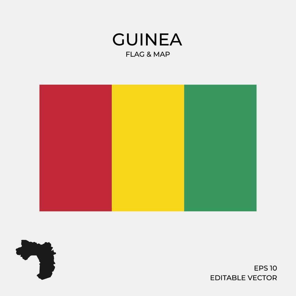 bandeira da Guiné e mapa vetor