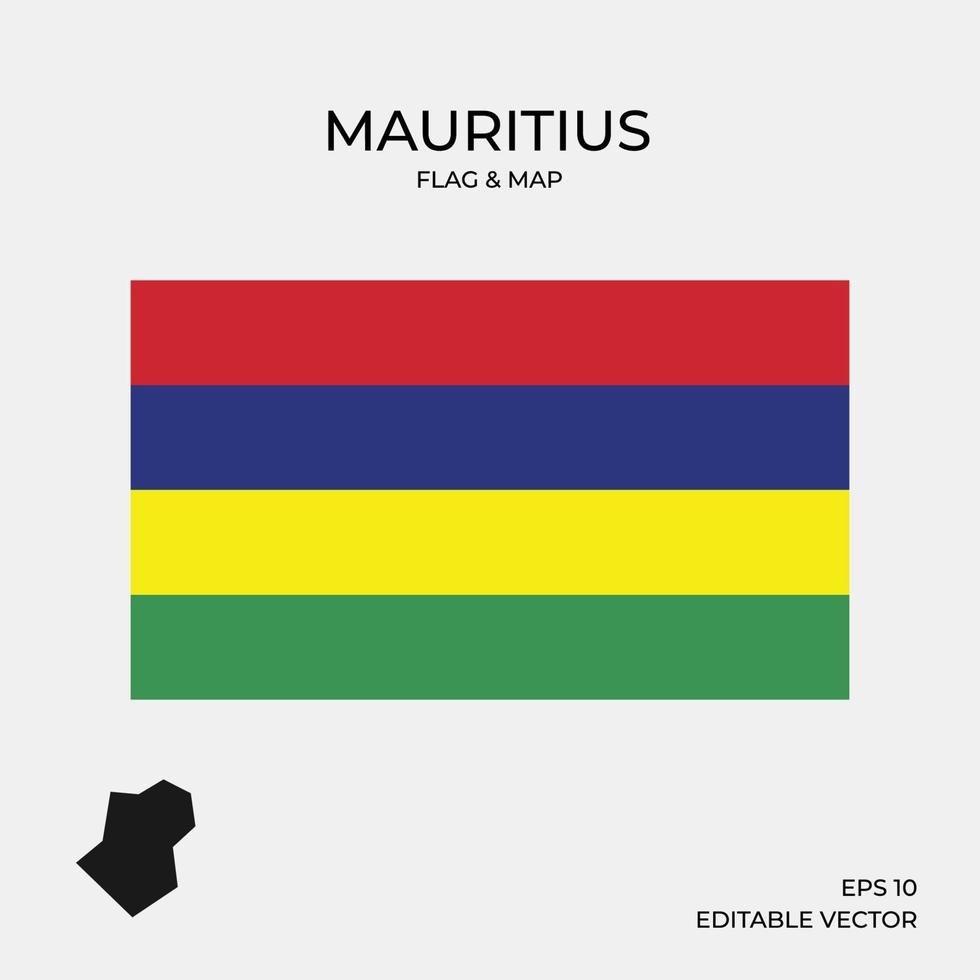 bandeira e mapa da maurícia vetor