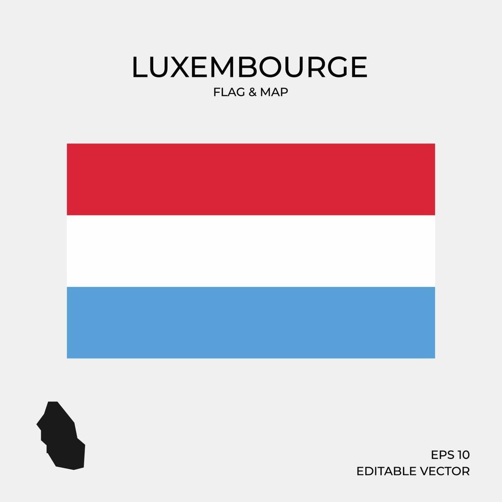 mapa e bandeira luxembourge vetor