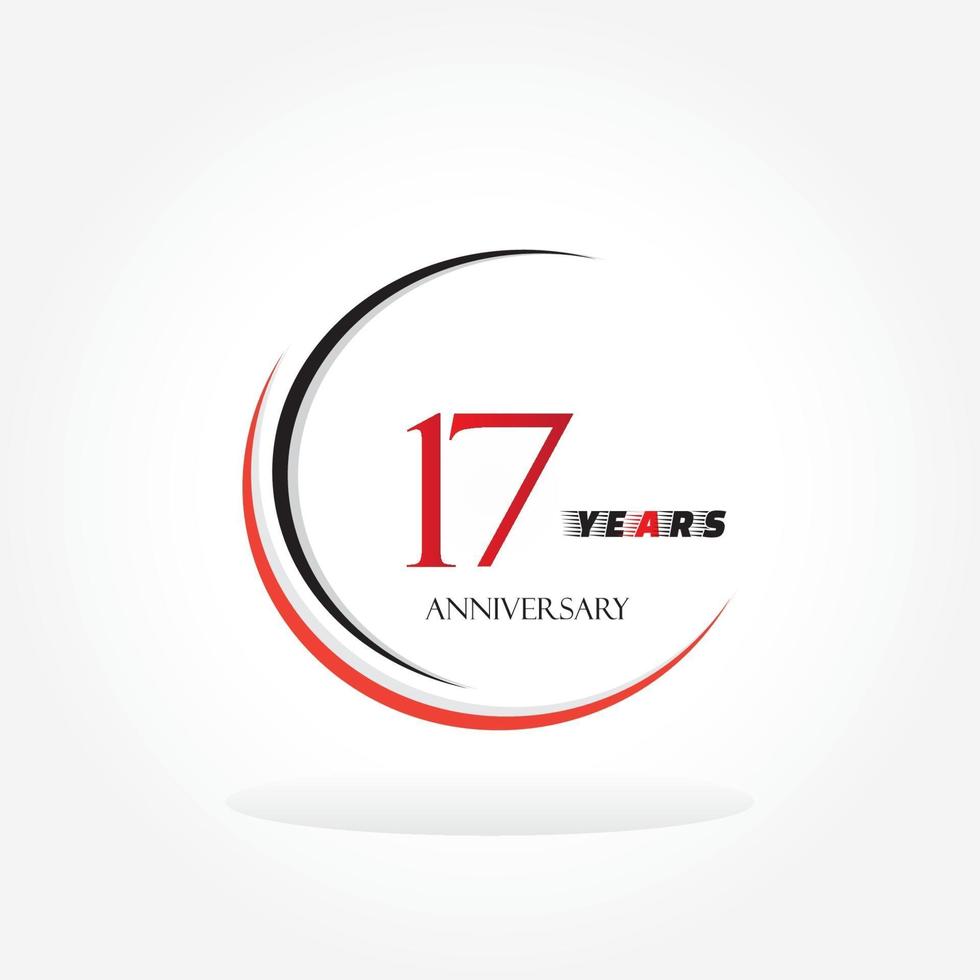 logotipo vinculado ao aniversário de anos com cor vermelha isolado no fundo branco para evento de celebração da empresa vetor