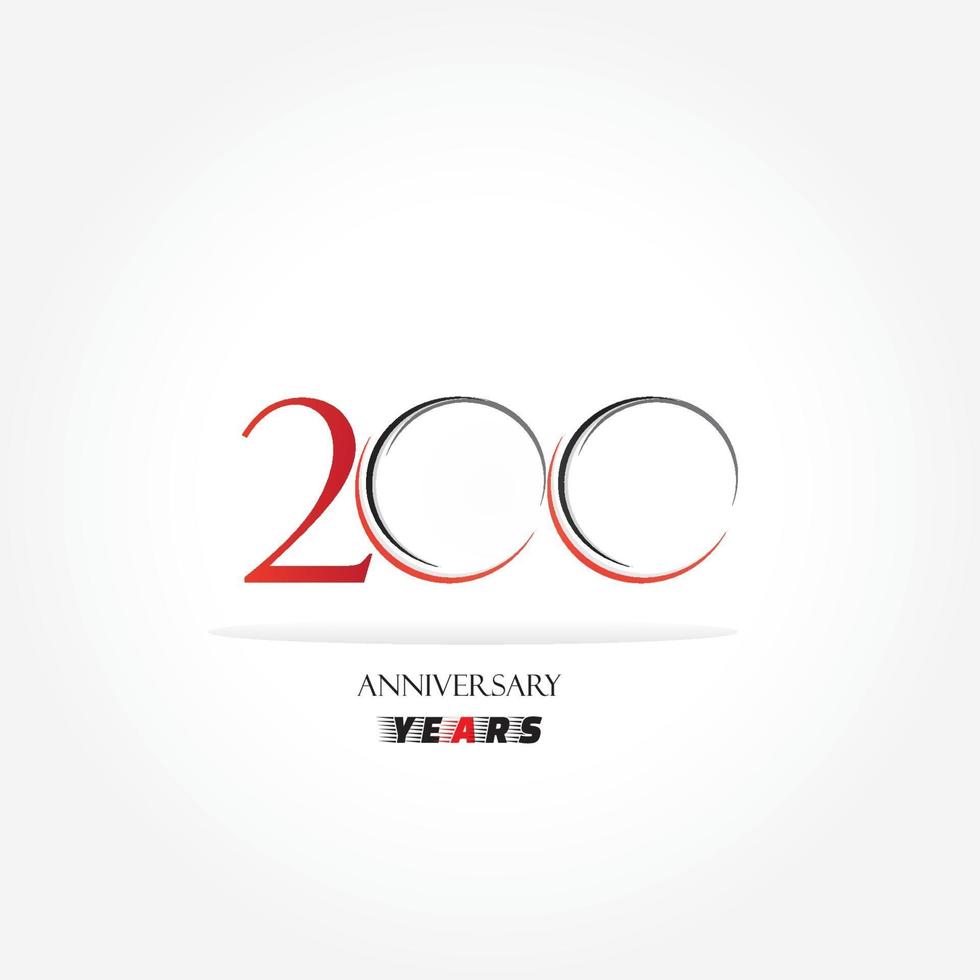 logotipo vinculado ao aniversário de anos com cor vermelha isolado no fundo branco para evento de celebração da empresa vetor