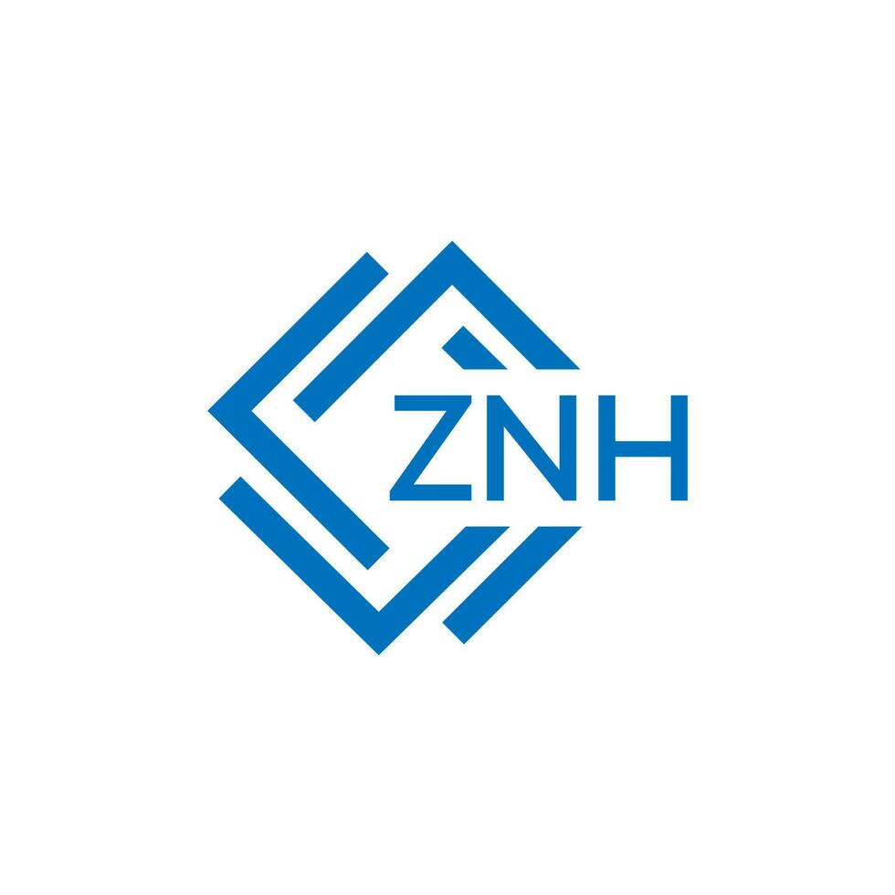 znh tecnologia carta logotipo Projeto em branco fundo. znh criativo iniciais tecnologia carta logotipo conceito. znh tecnologia carta Projeto. vetor