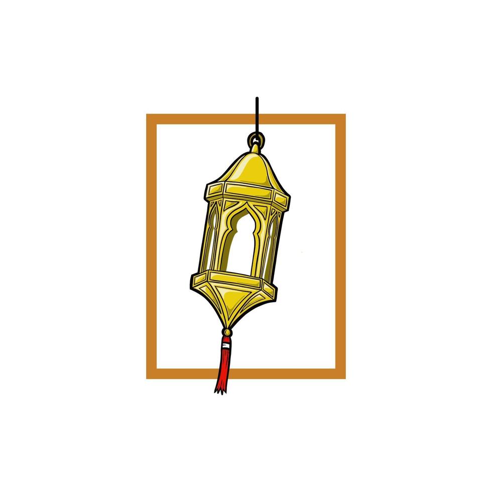 ilustração em vetor lâmpada árabe. bom para o modelo islâmico de celebração do Ramadã. estilo desenhado à mão de cor lisa.