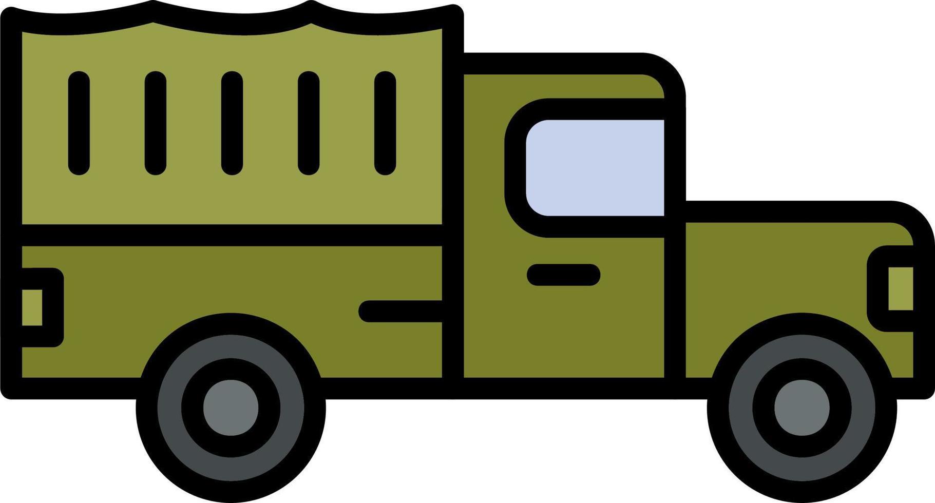 ícone de vetor de caminhão militar