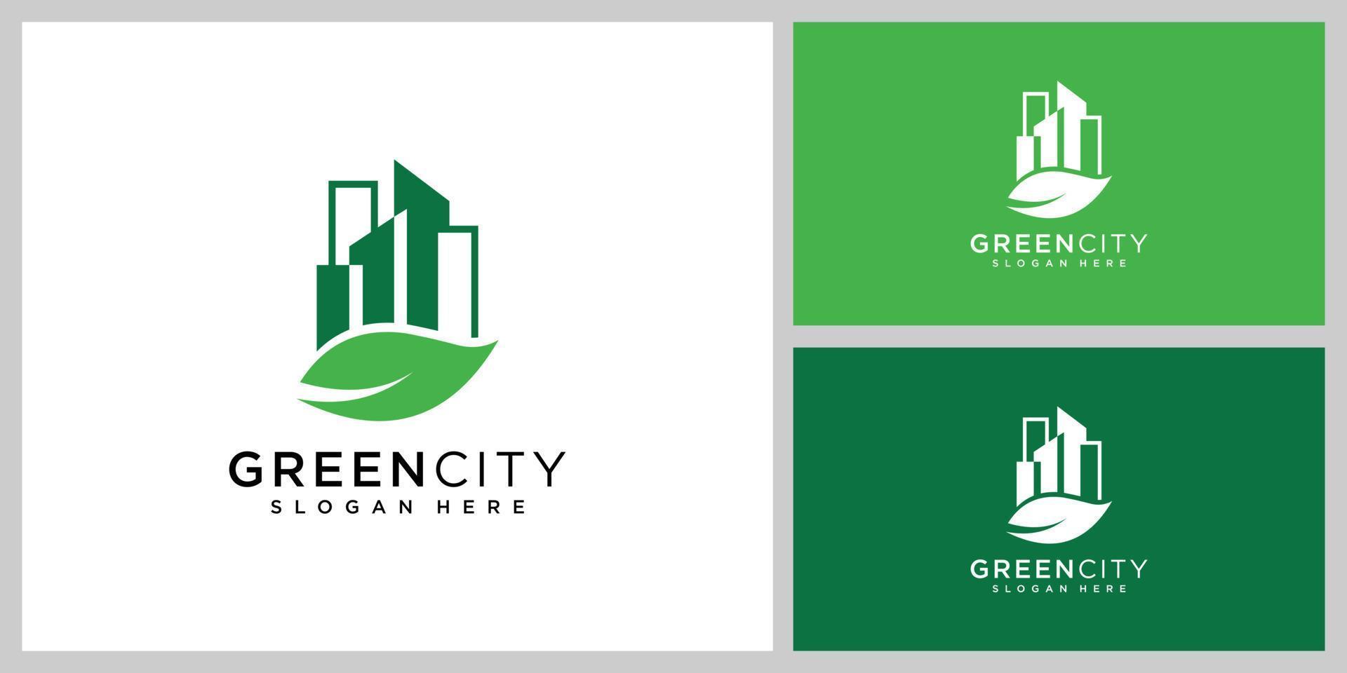 verde cidade logotipo vetor Projeto modelo