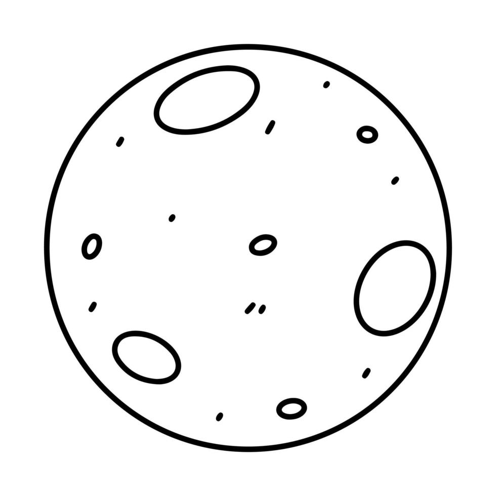 lua símbolo dentro mão desenhado rabisco estilo. lua ícone. estoque vetor ilustração isolado em branco fundo.