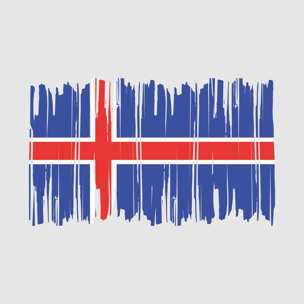 ilustração vetorial de pincel de bandeira da Islândia vetor
