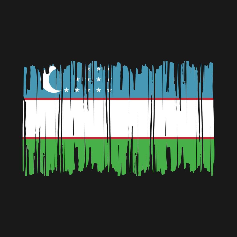 ilustração vetorial de pincel de bandeira do uzbequistão vetor