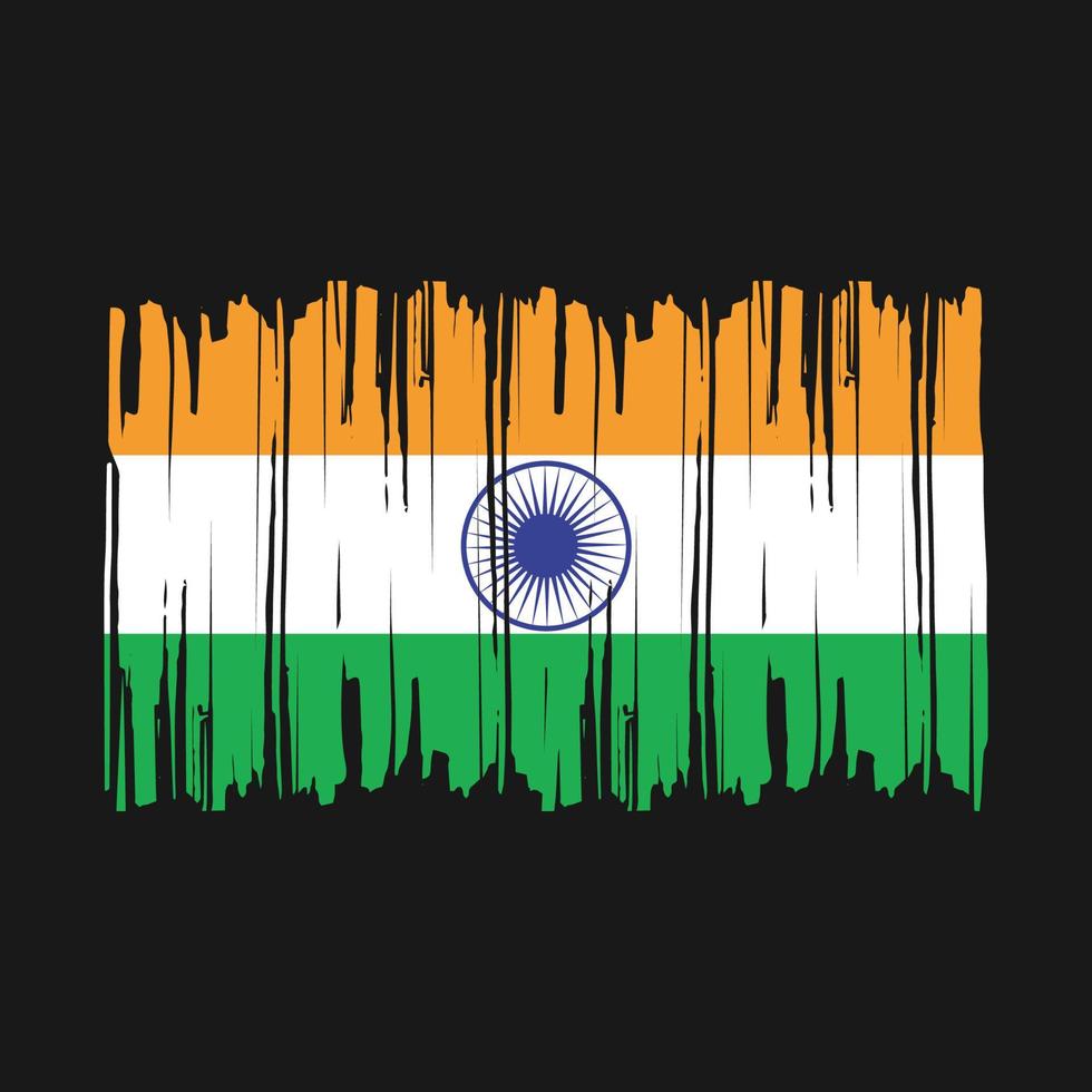 ilustração vetorial escova bandeira índia vetor