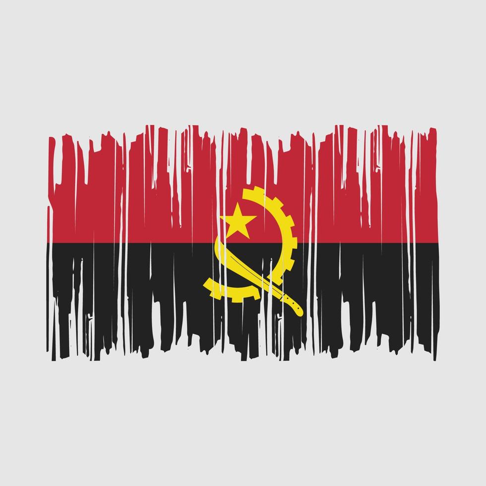 ilustração vetorial de pincel de bandeira de angola vetor