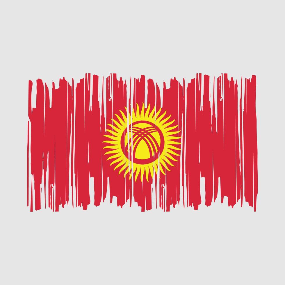 ilustração vetorial de pincel de bandeira do Quirguistão vetor