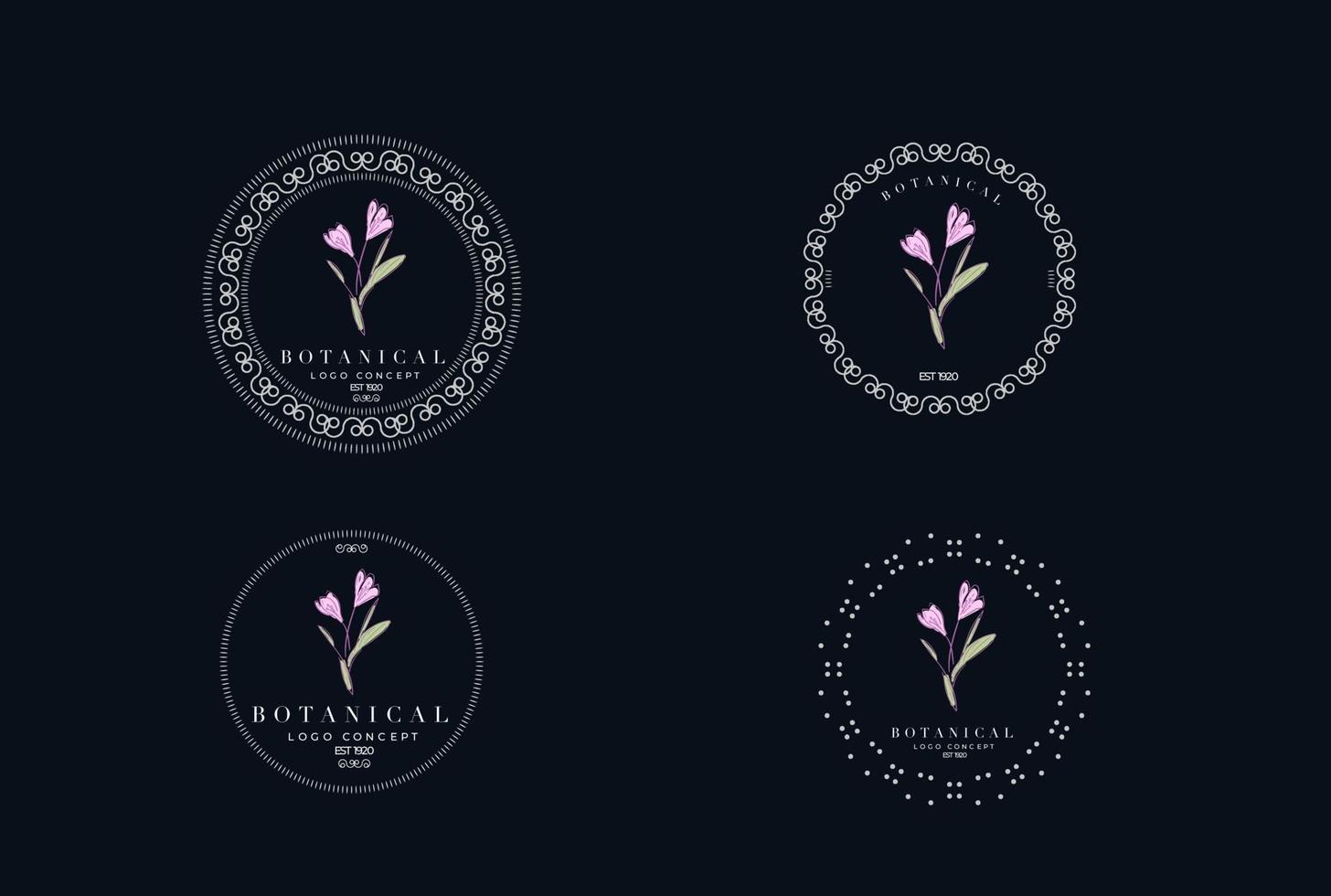 minimal feminino moderno botânico floral orgânico abstrato logo design vetor