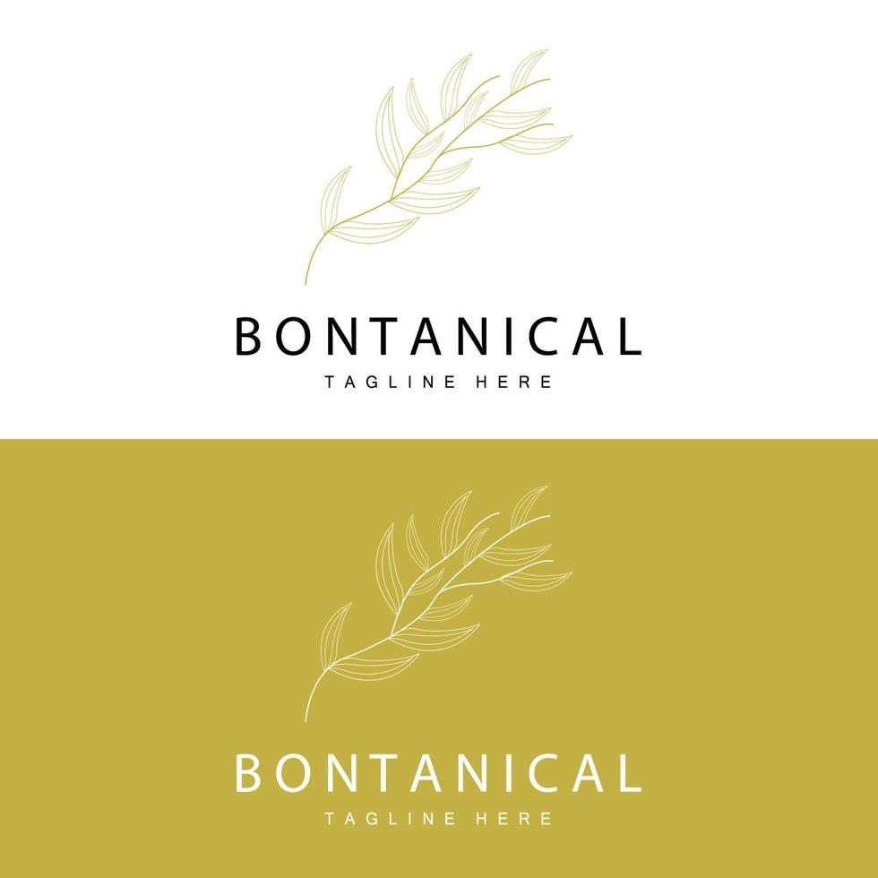 botânico logotipo, natureza plantar projeto, flor plantar ícone vetor com linha modelo