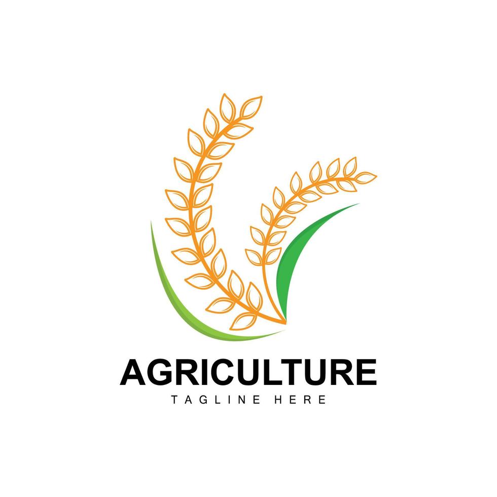 arroz logotipo, agricultura projeto, vetor trigo arroz ícone modelo ilustração