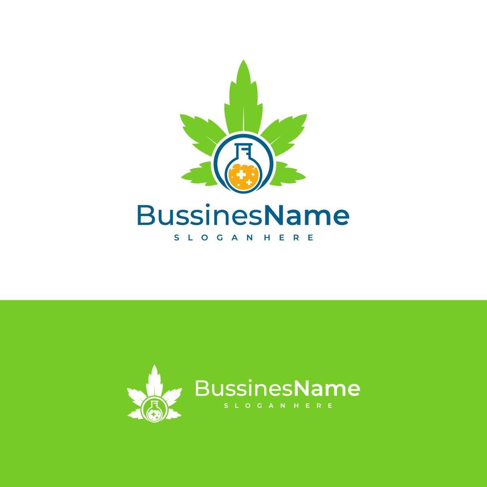 laboratório cannabis logotipo vetor modelo. criativo cannabis logotipo Projeto conceitos