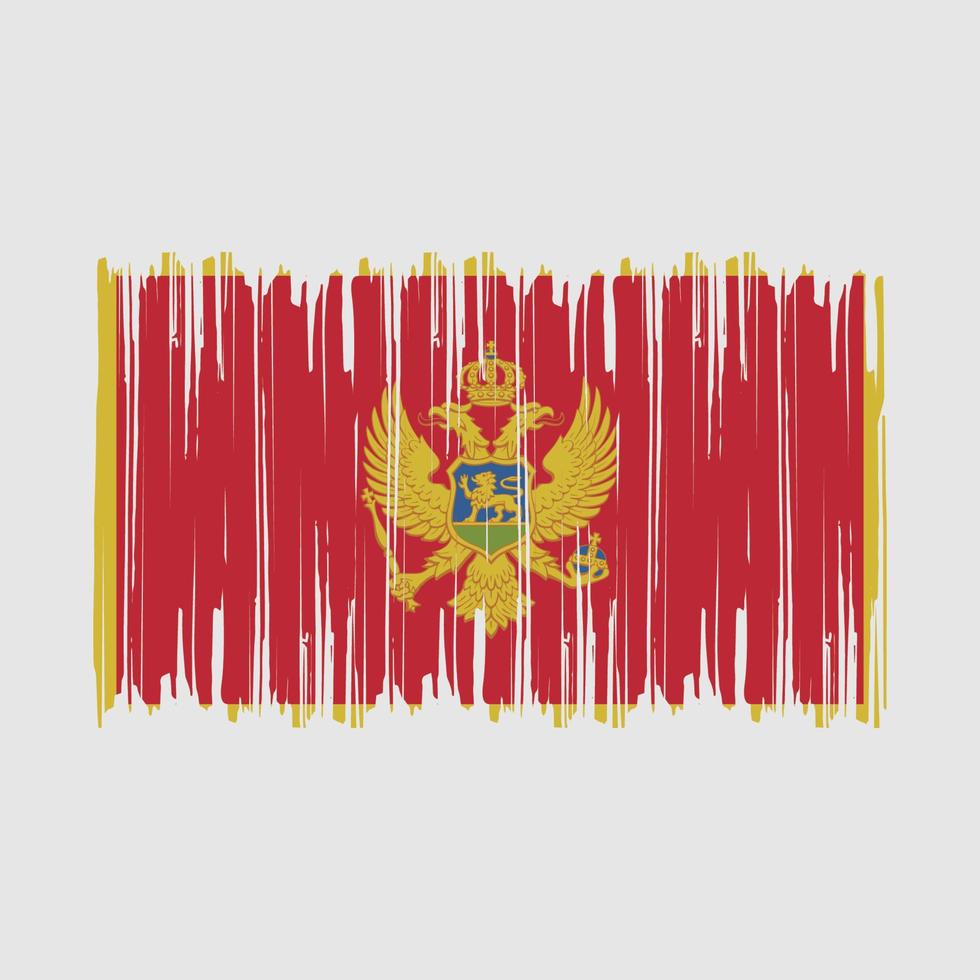 escova de bandeira de montenegro vetor