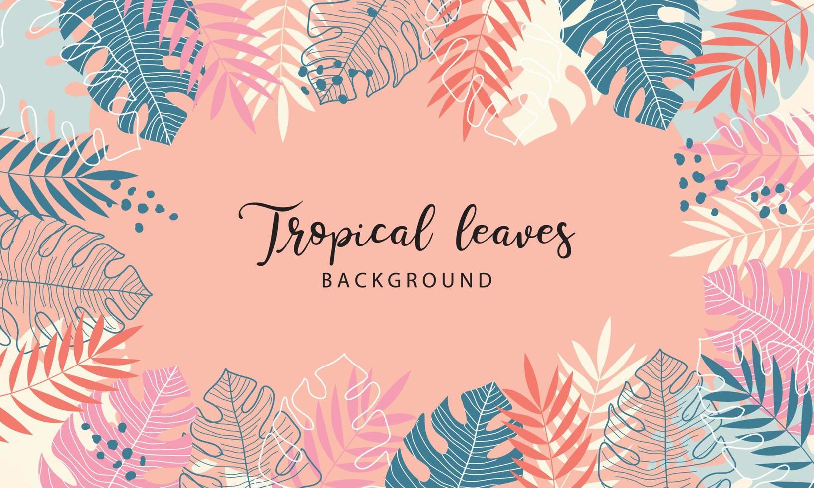 moderno tropical folhas com colorida fundo vetor