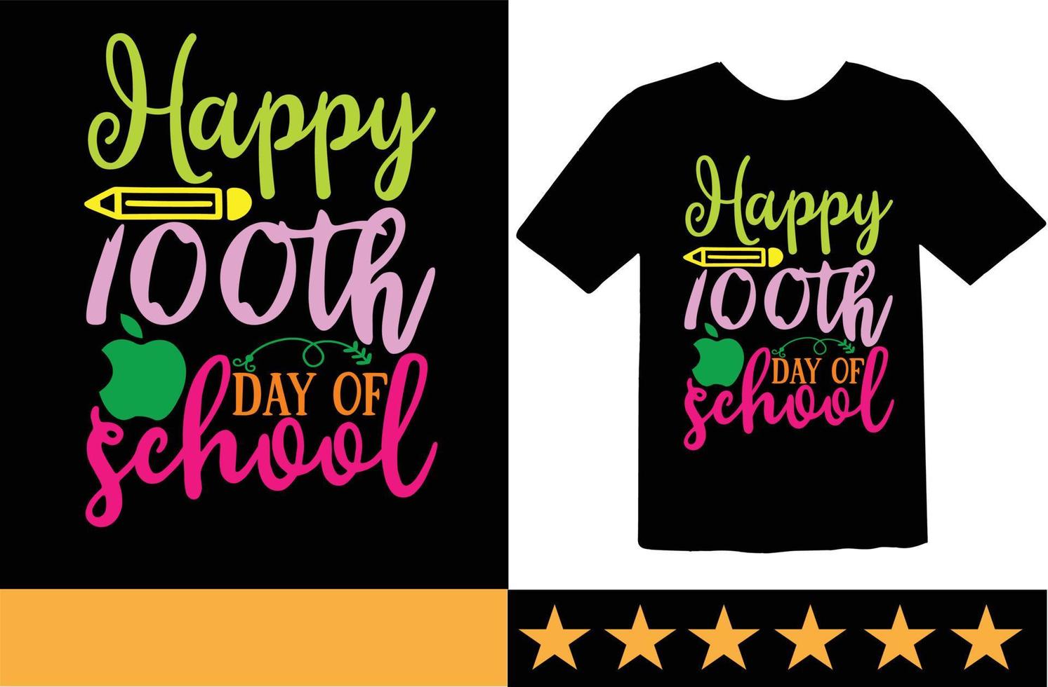 100 dia do escola SVG t camisa Projeto vetor