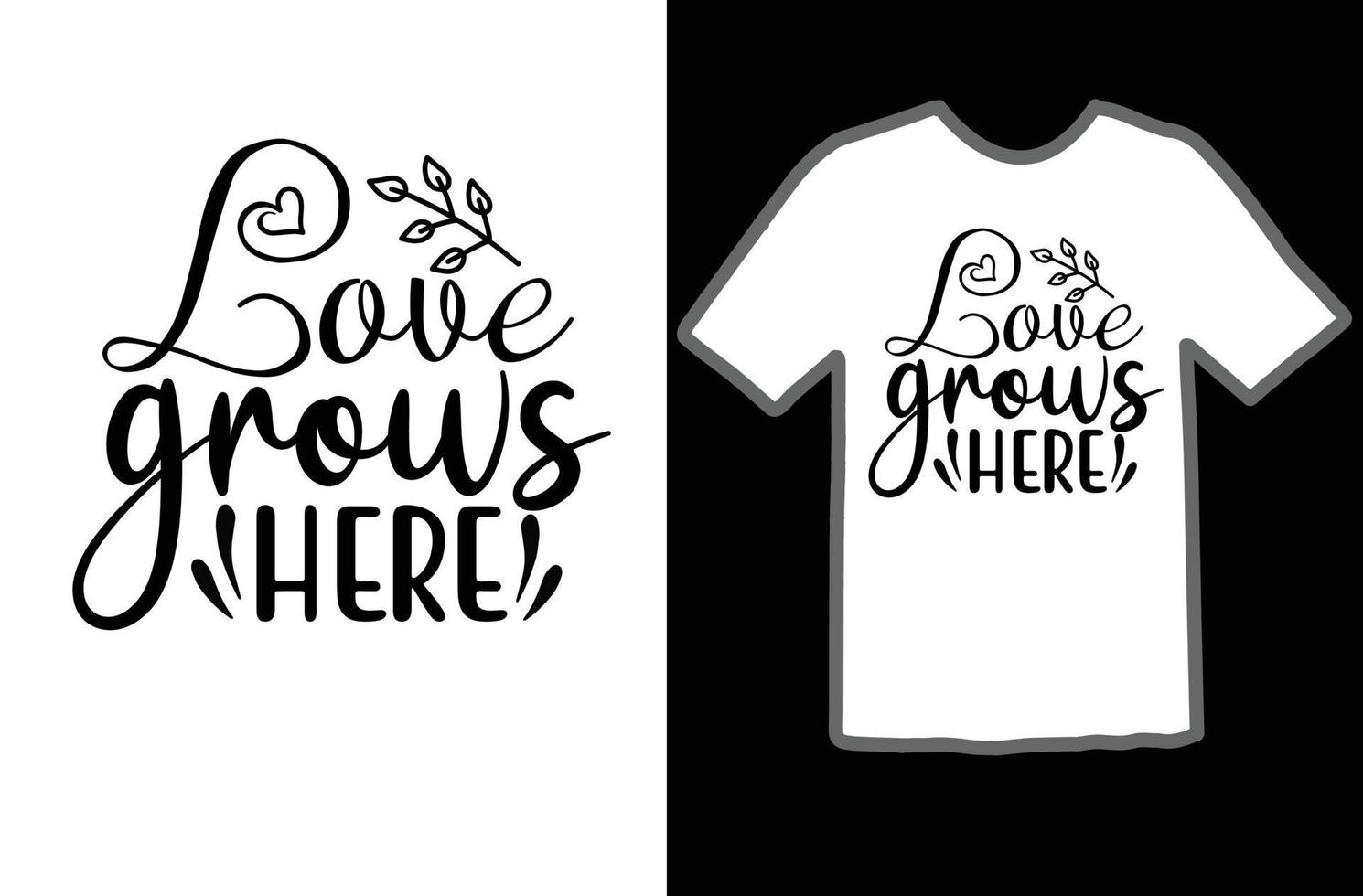 amor cresce aqui SVG t camisa Projeto vetor