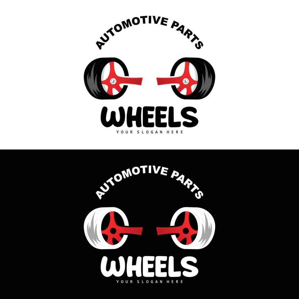 logotipo da roda do pneu, vetor de peças automotivas, design de oficina de manutenção, garagem, automotivo, veículo, ícone moderno de roda simples