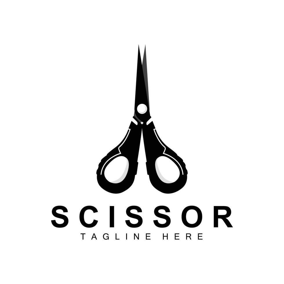 design de logotipo de tesoura, vetor de barbeador de barbearia, ilustração de marca de tesoura de barbearia