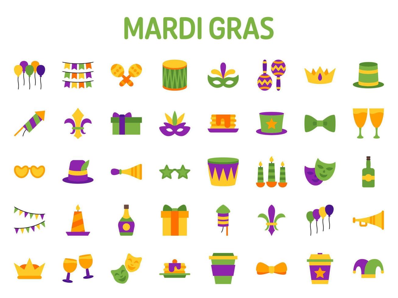 coleção do Projeto elementos para mardi gras vetor