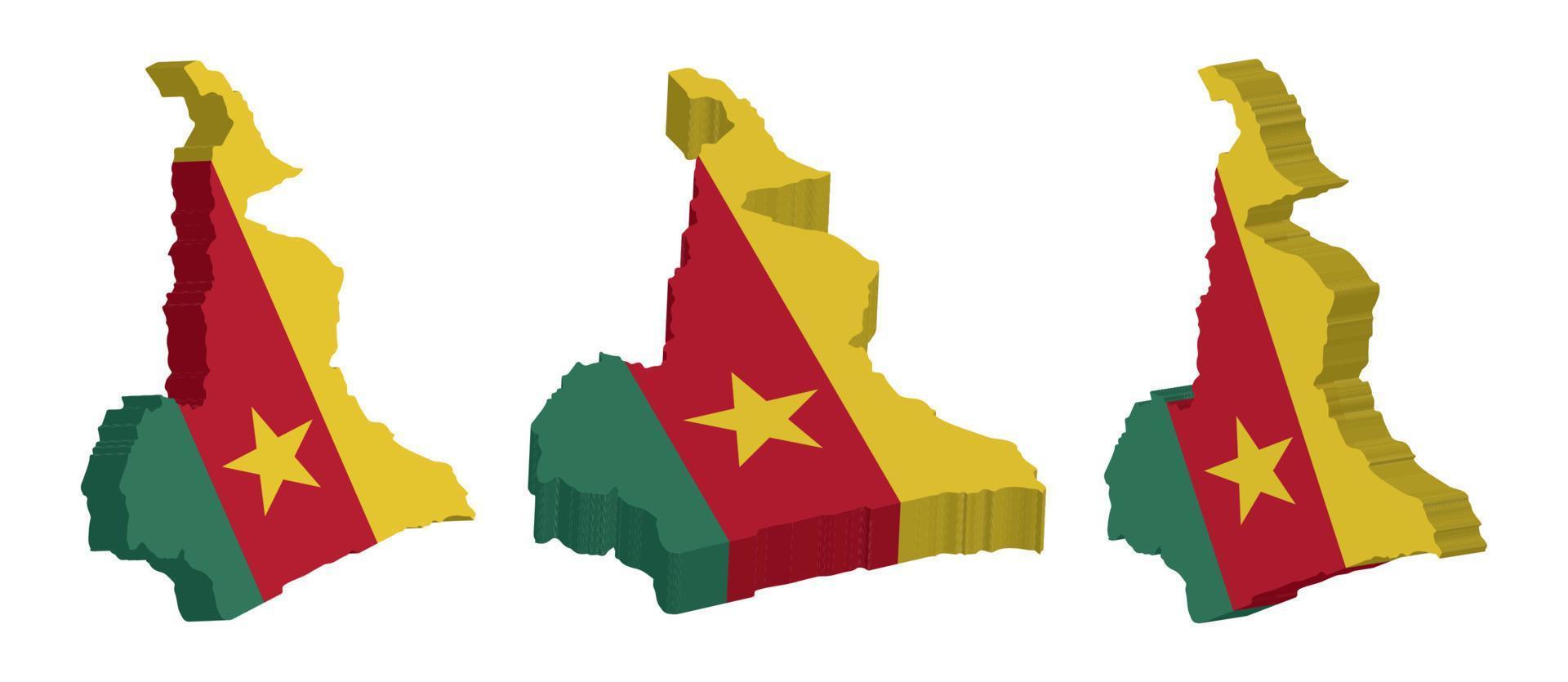 realista 3d mapa do Camarões vetor Projeto modelo