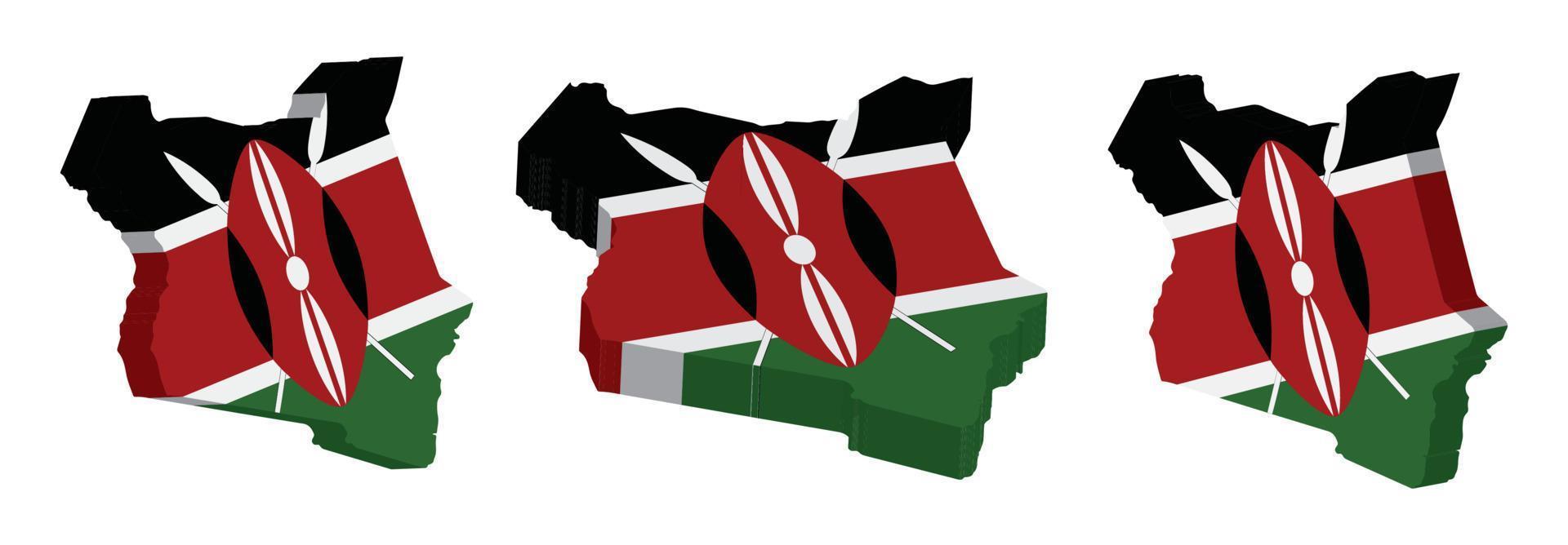 realista 3d mapa do Quênia vetor Projeto modelo