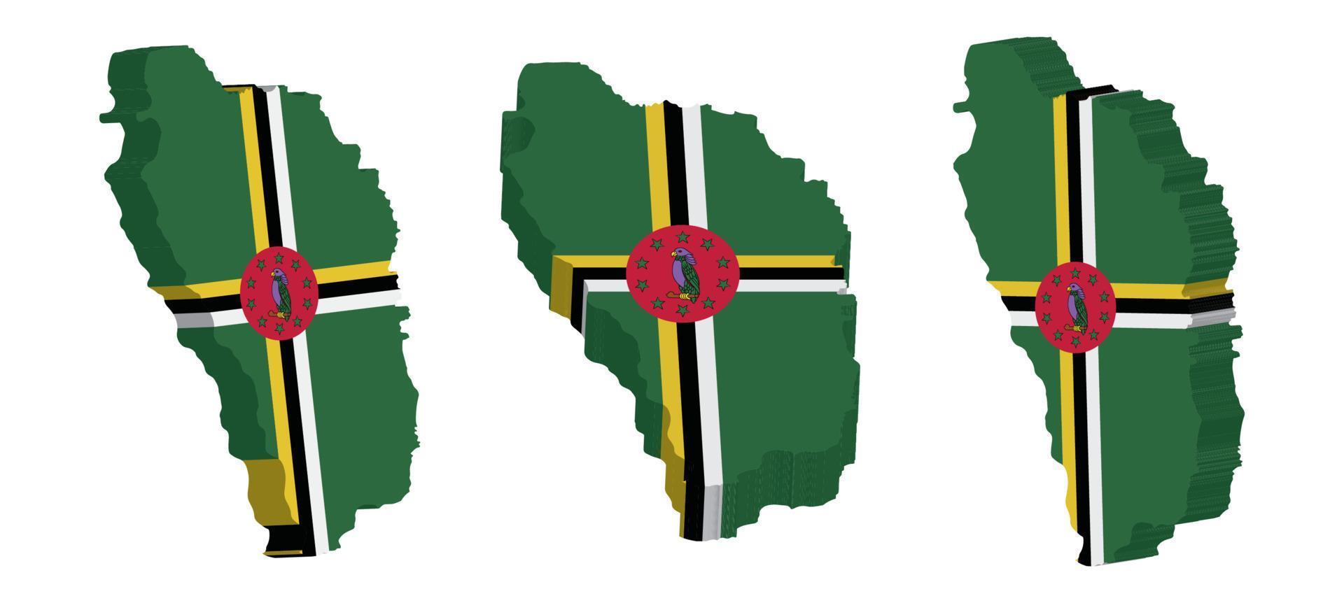 realista 3d mapa do dominica vetor Projeto modelo