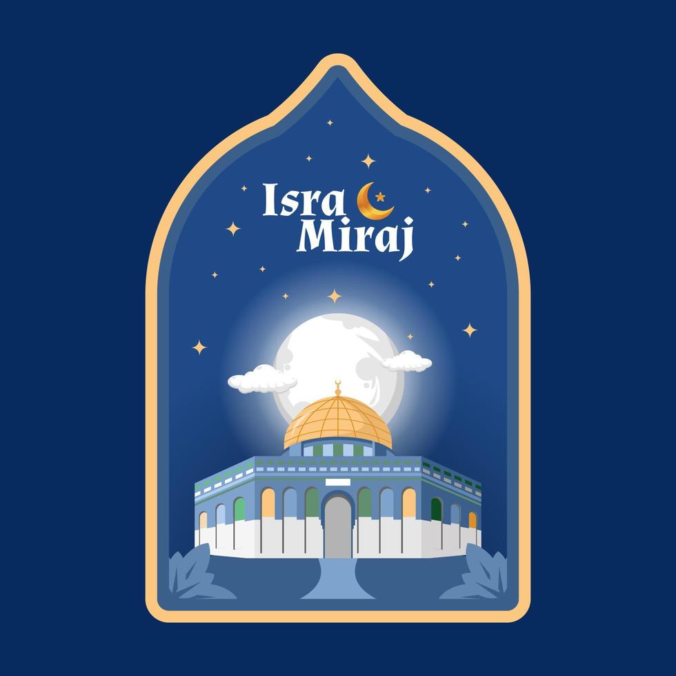 ilustração do mesquita isra miraj islâmico celebração do a profeta Maomé vetor
