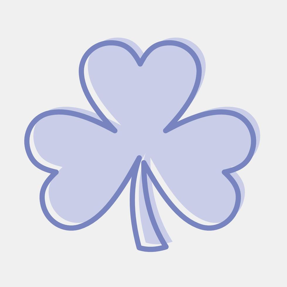 ícone três folha trevo. st. patrick's dia celebração elementos. ícones dentro dois tom estilo. Boa para impressões, cartazes, logotipo, festa decoração, cumprimento cartão, etc. vetor