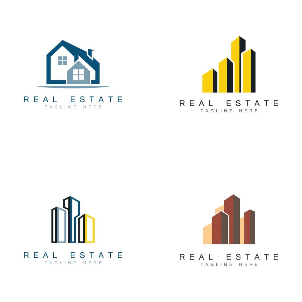 design de ilustração vetorial de logotipo de negócios imobiliários vetor