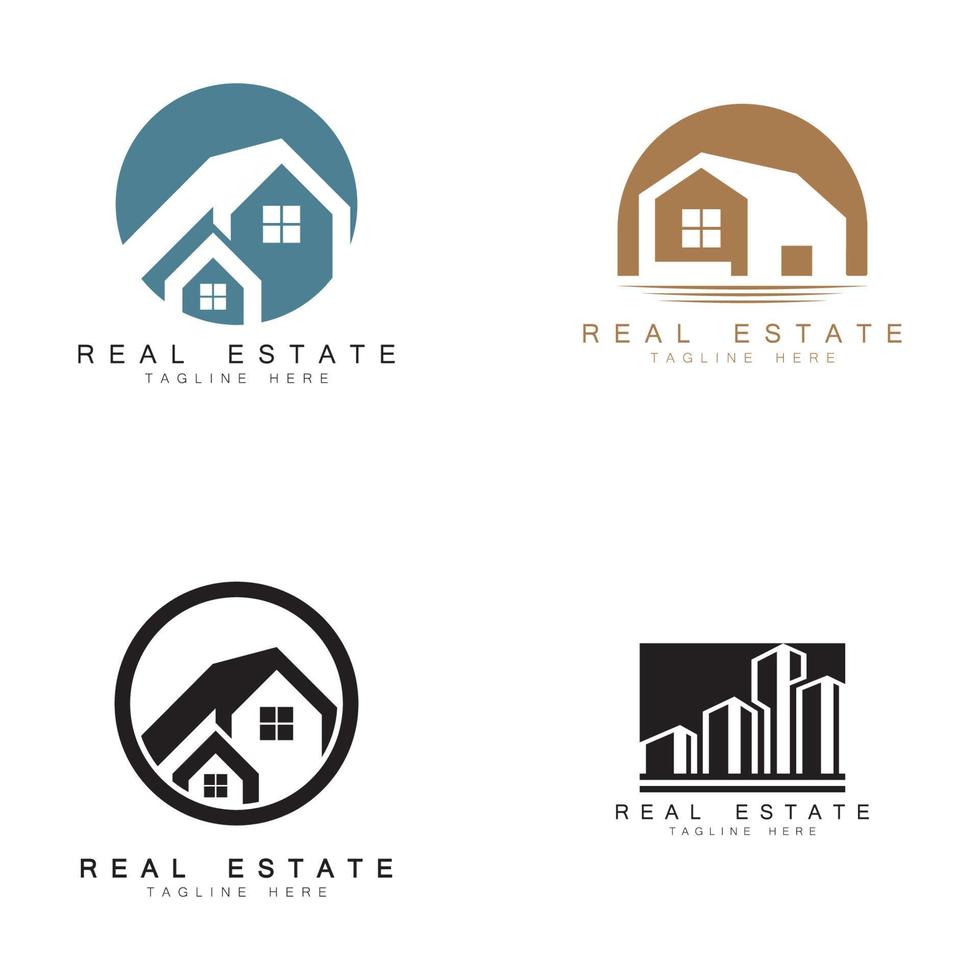 design de ilustração vetorial de logotipo de negócios imobiliários vetor