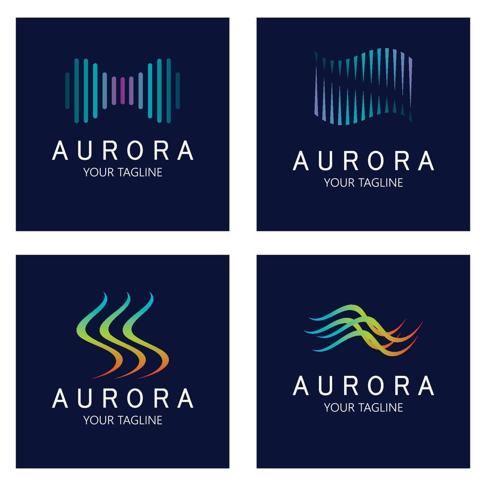 modelo de vetor de ilustração de ícone de design de logotipo aurora