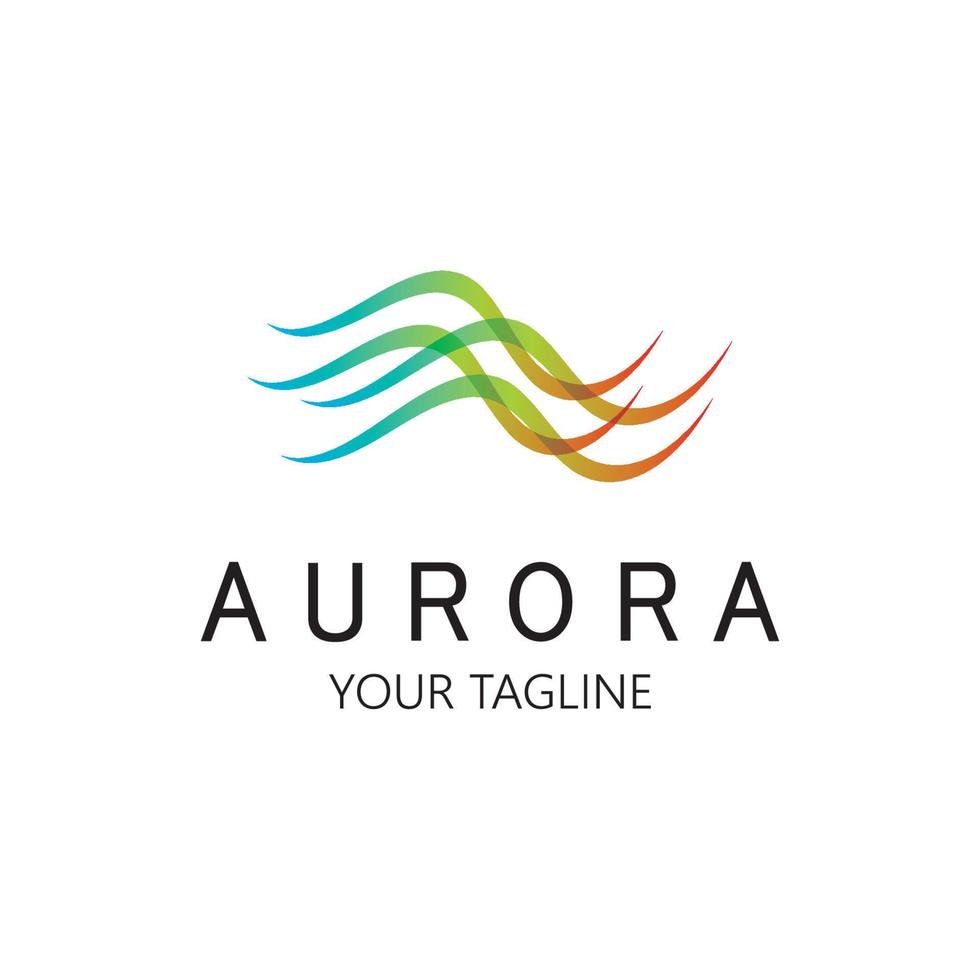 modelo de vetor de ilustração de ícone de design de logotipo aurora