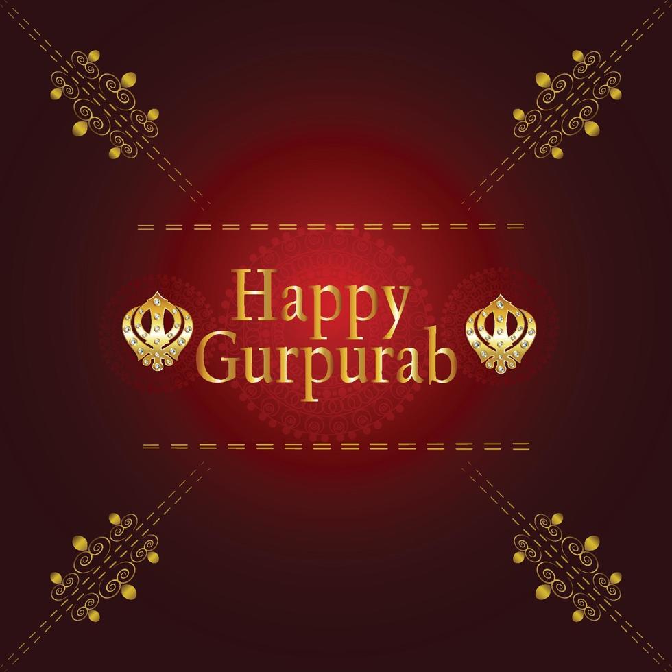 fundo criativo com símbolo sikh ek onkar feliz gurpurab vetor