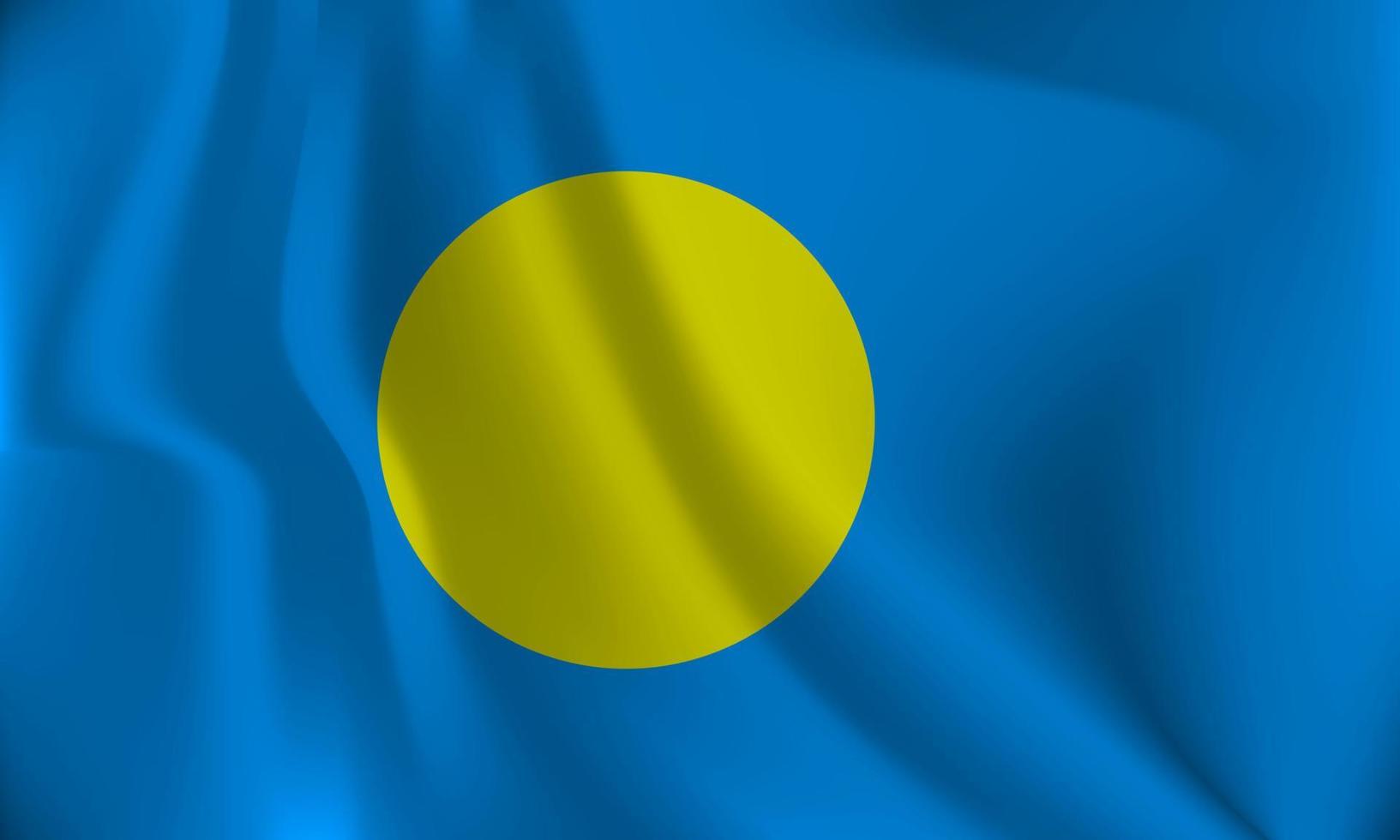 bandeira do palau, com uma ondulado efeito vencimento para a vento. vetor