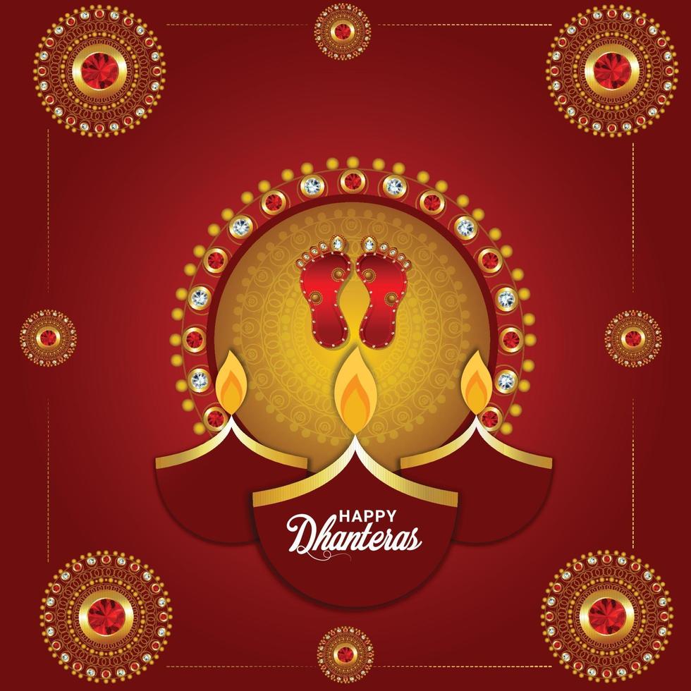 feliz festival dhanteras de fundo da índia vetor