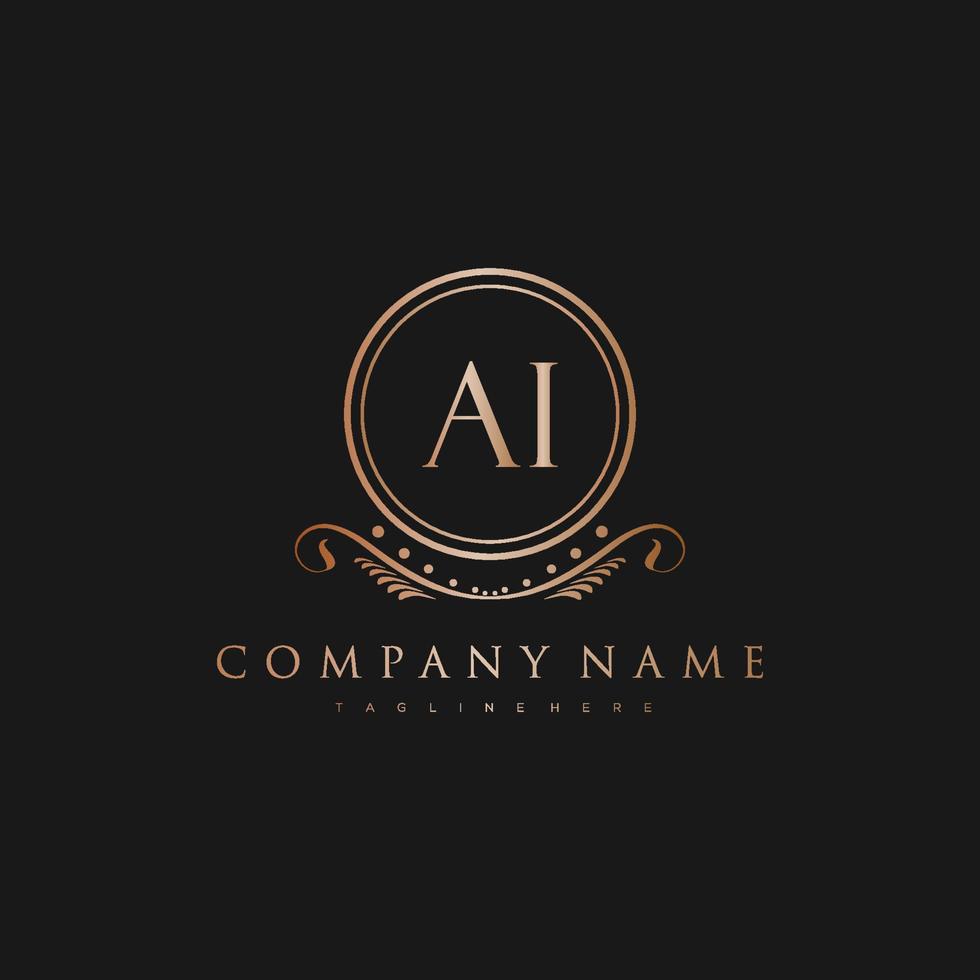 ai carta inicial com real luxo logotipo modelo vetor