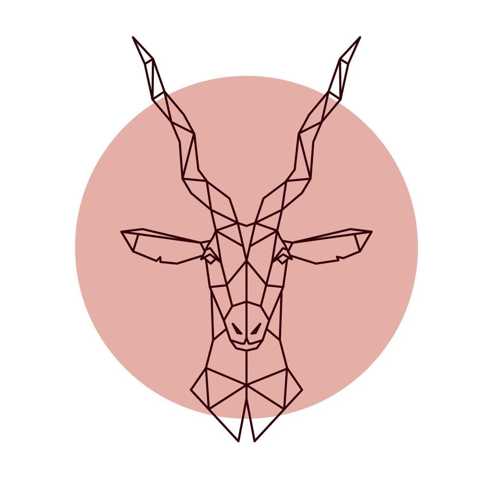 cabeça geométrica do antílope. ilustração em vetor de um animal selvagem.